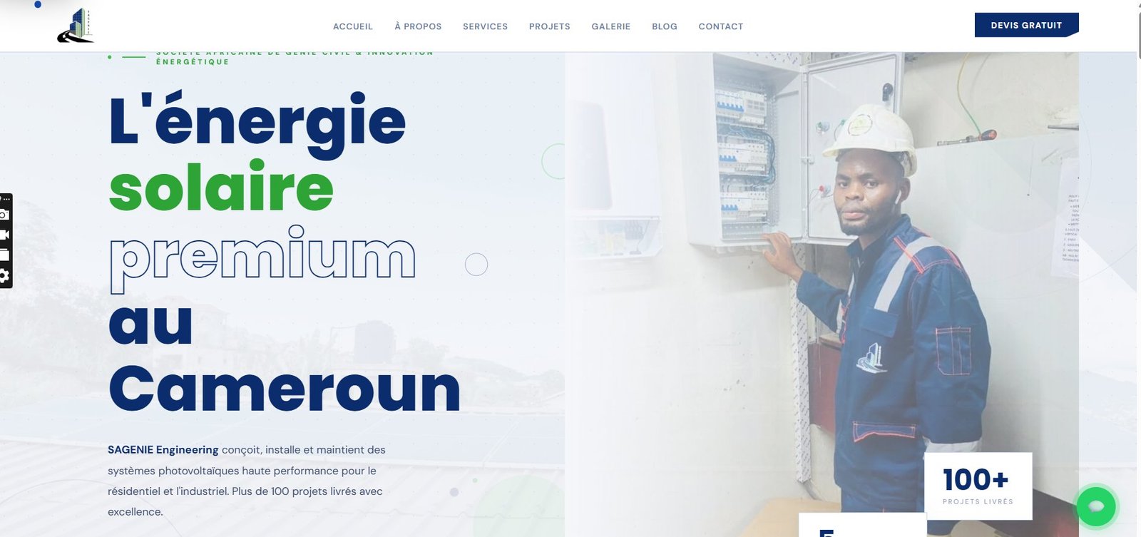 SAGENIE Engineering — Hero desktop